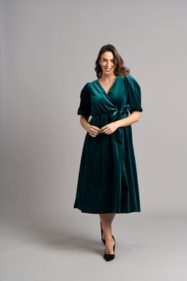 Vestido de terciopelo Tanya - Esmeralda