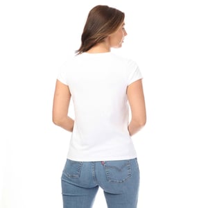 Camiseta Gráfica Auténtica de Levis para Mujeres en Blanco