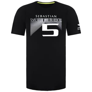Aston Martin F1 Sebastian Vettel Driver Mens Camiseta negra