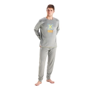Pijama manga larga cuello redondo terciopelo MU3 hombre