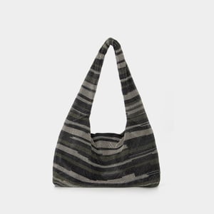 Kara Hobo Bolsa de Malla de Cristal - - Strass - Negro Rayas