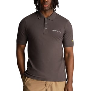 Lyle & Scott Polo gris metalizado con logo bordado liso