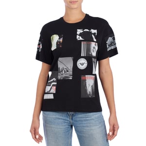 Camiseta manga corta de algodón estampada vintage 8N2T9G Mujer