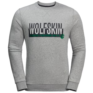 Jack Wolfskin Slogan Mens Gray Sweater