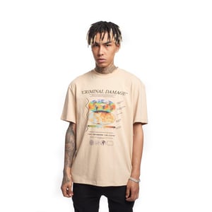 Camiseta de arena para hombre de fase criminal de daños