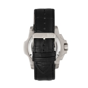 Reloj automático Reign Commodus con correa de cuero y esqueleto