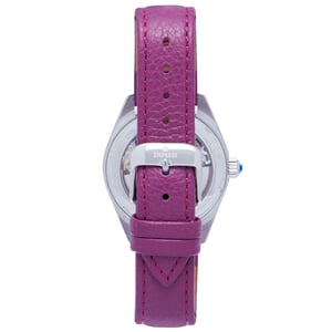 Reloj automático Empress Magnolia MOP con esfera esquelética y correa de cuero