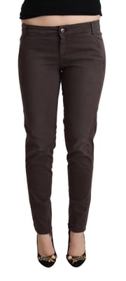 Pantalones ajustados de cintura baja para mujer en algodón marrón Ermanno Scervino