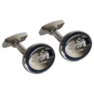 Gemelos Hackett London Lions para hombre en plata/azul marino