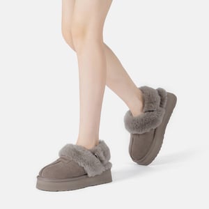 EVER AU Mujer Pantuflas De Piel Con Dos Correas Removibles - Fantail