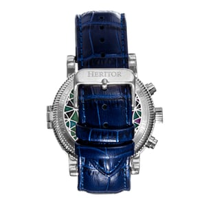 Reloj Heritor automático Legacy con correa de cuero y día/fecha