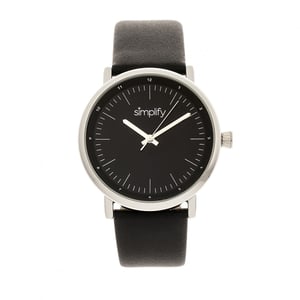 Simplifique el reloj con correa de cuero 6200