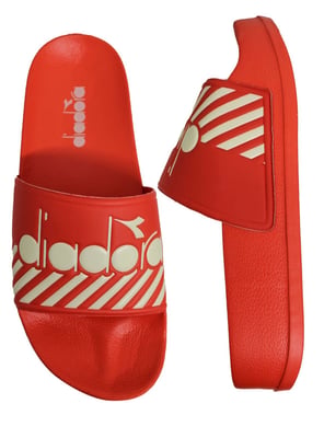 Diadora Serifos 90 Slides rojos para hombres de Barra ancho