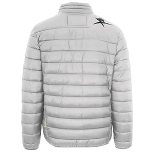 Chaqueta gris acolchada fina con logo y parche deportivo de Plein