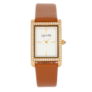 Reloj Sophie and Freda Wilmington con correa de cuero y cristales Swarovski
