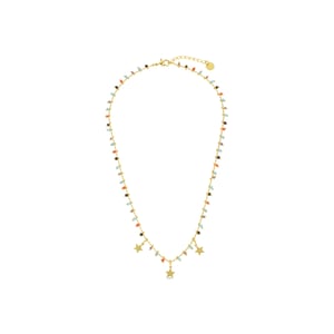 Collar Luxenter  de Plata de Ley 925 con Cuarzo Hidrotermal Multicolor acabado en oro amarillo de 18K - Beos