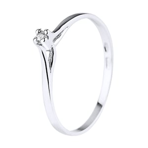 Solitaire Diamond 0.03 CTS Joyería de oro blanco