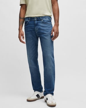 Jeans BOSS Orange Re.Maine BC-C de Corte Regular en Denim Comfort-Stretch Azul Medio NOS