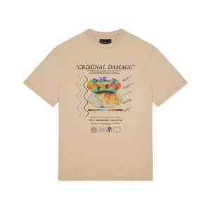 Camiseta de arena para hombre de fase criminal de daños