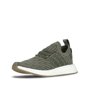 Adidas NMD_R2 Primeknit Lace-Up Green Synthetic Womens Running Entrenadores BY9953