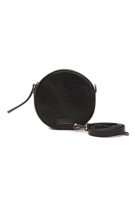 Bolso Cruzado de Cuero Negro Donatella para Mujer Pompei