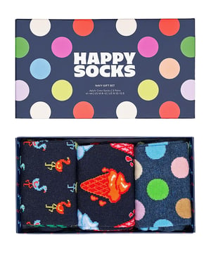 Lote de 3 calcetines unisex Funky Design Giftbox - Azul marino