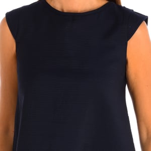 Vestido manga corta acampanado y cuello redondo 9064 mujer
