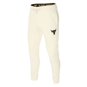 Under Armour Project Rock Pantalón de chándal de rizo beige para hombre