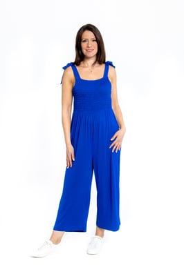Mono sin mangas con pliegues - Azul