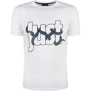 Just Cavalli camiseta blanca con logo envuelto en serpiente