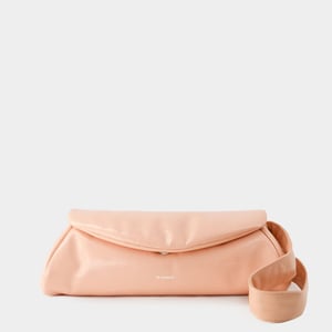 Cannolo Grande Bolso Hobo Acolchado - Jil Sander - Piel - Perla Melocotón