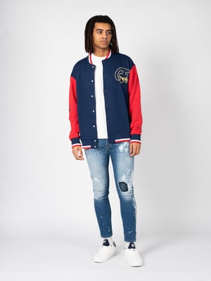 Fila Chaqueta Zurow del hombre rojo, azul oscuro
