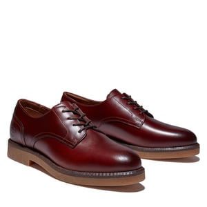 Timberland Cambridge Square Slip-On Red Nubuck Leather Brogues para mujer A2G1Z