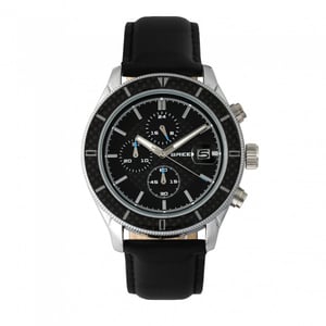 Reloj Breed Maverick con cronógrafo y correa de cuero con fecha