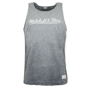 Mitchell & ness script logo para hombre chaleco gris