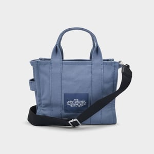Bolso Tote Pequeño para Viajeros en Algodón Sombra Azul