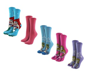 5 Pares de Calcetines de Princesa para Mujer | Casual Cute Funny Novelty Disney Socks | Regalos Disney - Princesa