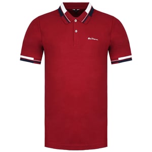 Ben Sherman Mod Stripe Mens Polo rojo