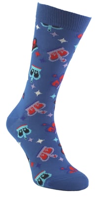 Calcetines unisex con diseño de corona de algodón - Azul