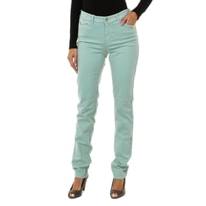 Pantalones de tela elástica larga 6Y5J18-5N2FZ mujer