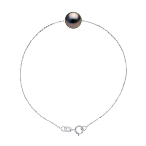 Bracelet Tahitian Pearl Ronda 8-9 mm Cadena Convicta de oro blanco