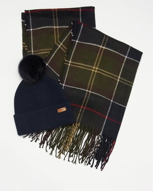 Conjunto de regalo Barbour Dover Beanie y Bufanda Hailes