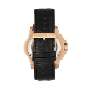 Reloj automático Reign Commodus con correa de cuero y esqueleto