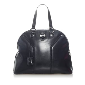 Bolso de Mano de Cuero YSL Muse Vintage Negro