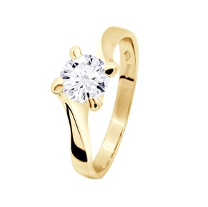 Solitaire Diamond 0.50 CTS 4 Garras de oro amarillo 18 quilates