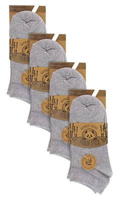 12 Pares de Calcetines de Bambú Blancos Anti Ampollas para Niños - Gris