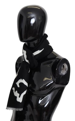Bufanda Unisex de Lana en Negro y Blanco de Givenchy, Caliente para Invierno, Chal para Hombre