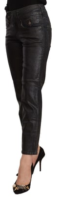 Pantalones Cortos de Algodón de Cintura Media para Mujer en Negro Brillante de John Galliano