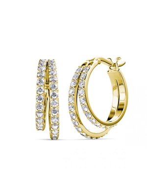 Pendientes Duo Circlet - Oro y Cristal