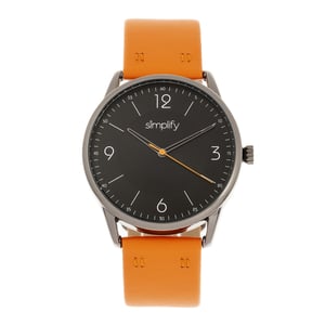 Simplifique el reloj con correa de cuero 6300